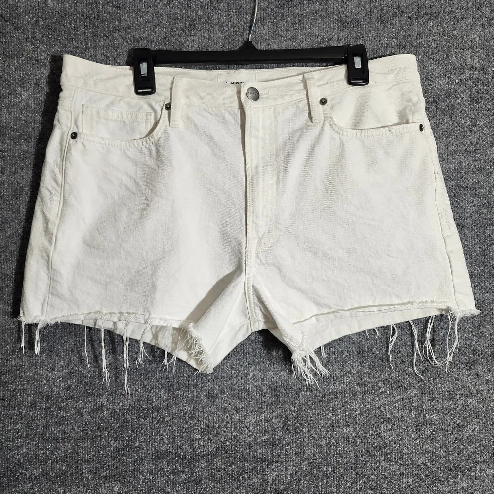 Frame le Simone women's high rise horts size 30 white vacation beach cru…